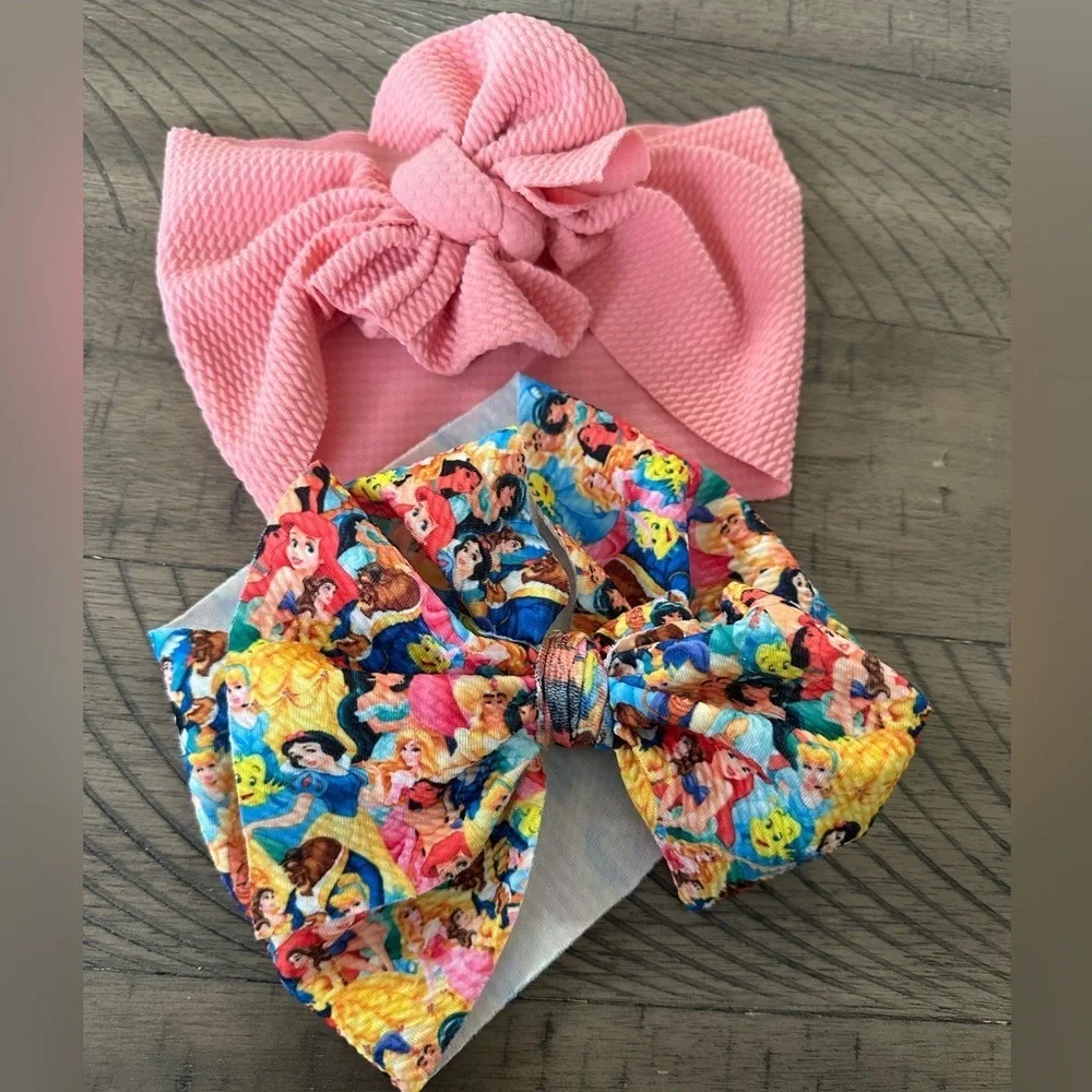 Baby girl hair bows lot- Disney Princess and pink